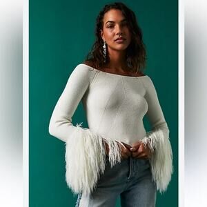 Free People Women's Marilyn Pullover Sweater - Ivory - Large - New with tags